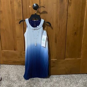 White and navy dress